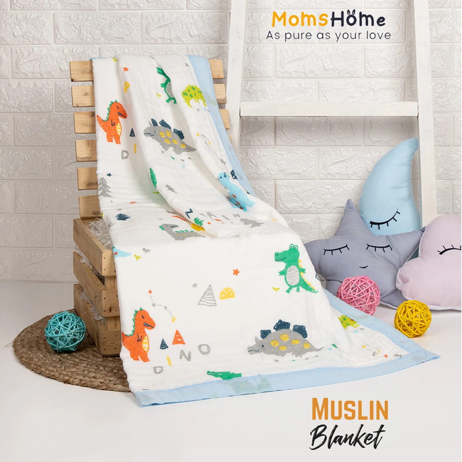 Moms Home Kids Set Of 10 Multicoloured Printed Organic Cotton Gift Set - Image 5