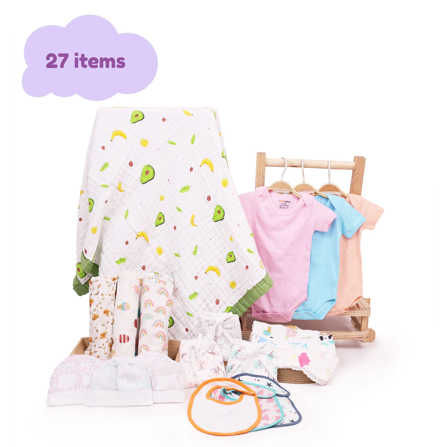 New Born Baby Essentials Gift Combo Box 0-6 Months - 27 Items - Image 4