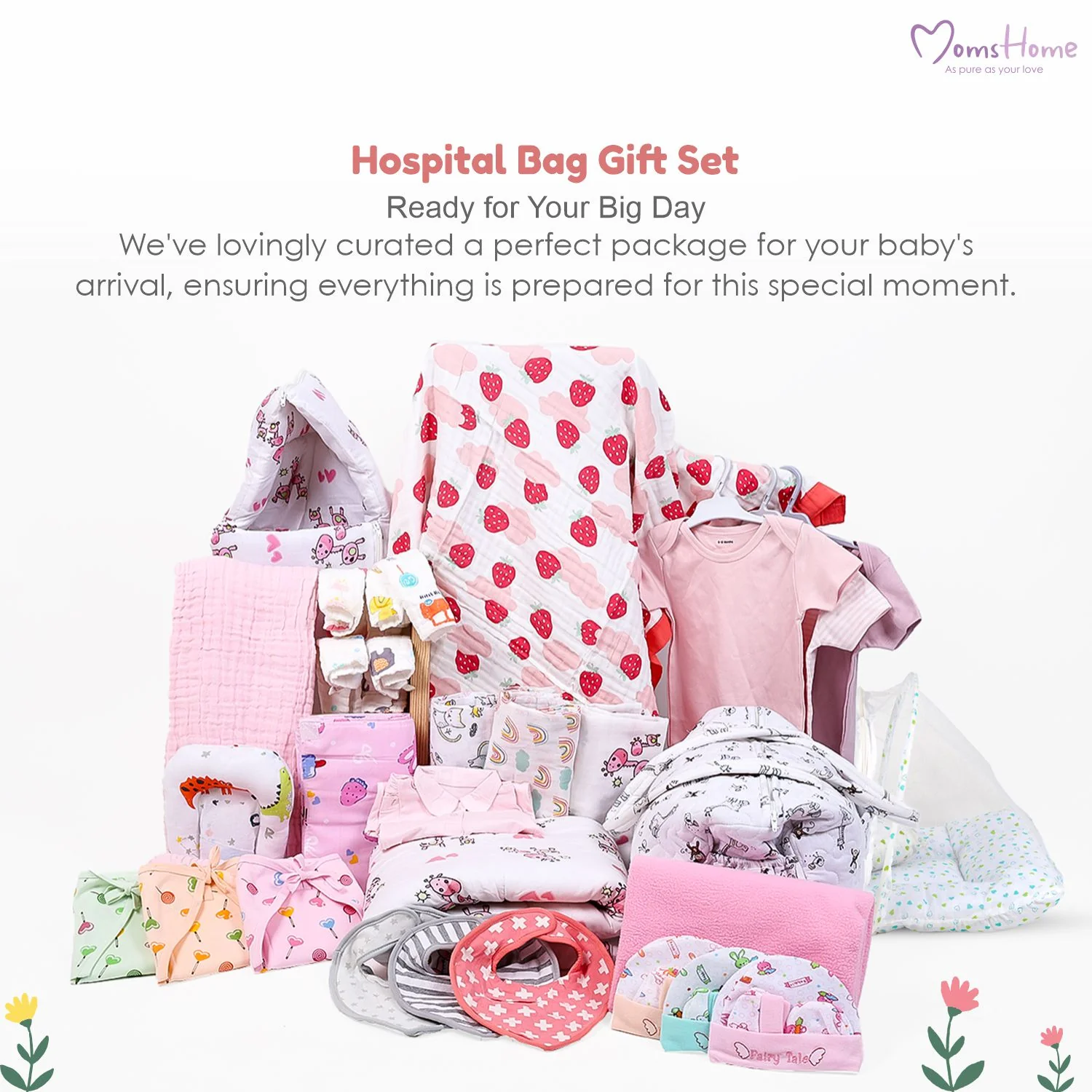 Moms Home Infant Kids Multi-Coloured  Printed Organic Cotton 20-Piece Baby Apparel Gift Set - Image 6